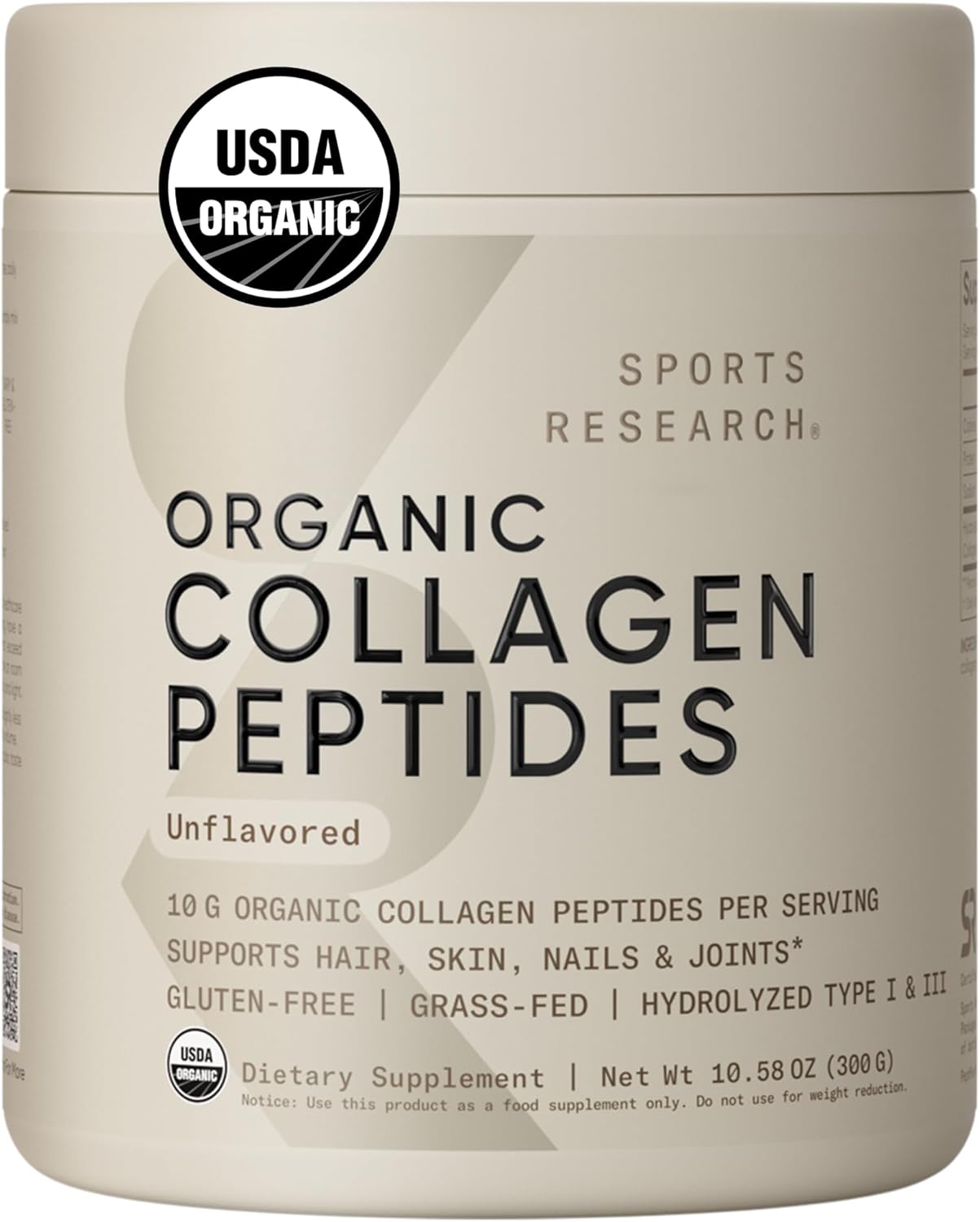 Sports Research Organic Collagen Peptides 30 servings